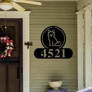 Personalized Fox Address Sign House Number Plaque Custom Metal Sign 2