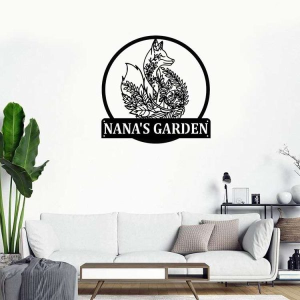 Personalized Fox Leaf Garden Decorative Custom Metal Sign