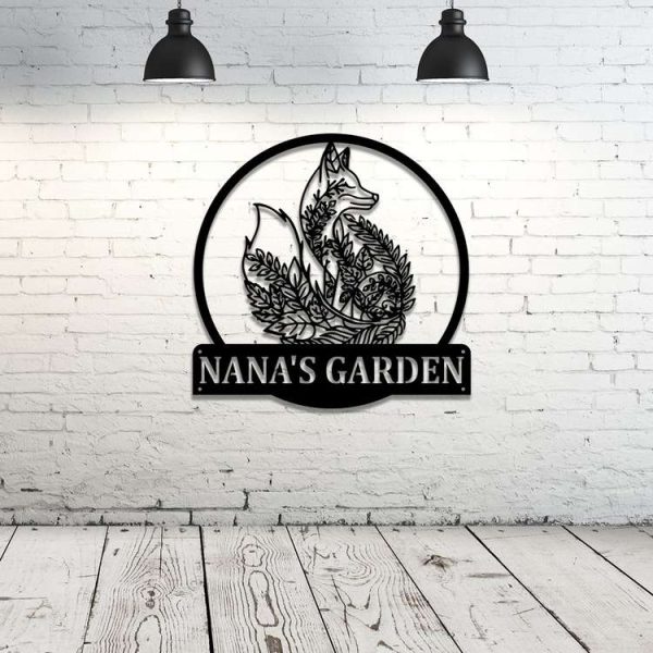 Personalized Fox Leaf Garden Decorative Custom Metal Sign