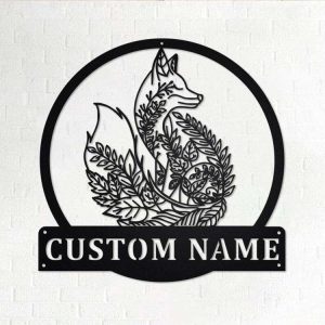 Personalized Fox Leaf Garden Decorative Custom Metal Sign 4