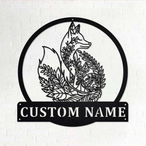 Personalized Fox Leaf Garden Decorative Custom Metal Sign