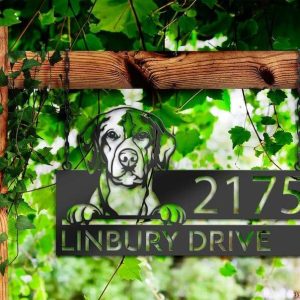 Personalized Foxhound Dog Cute Puppy Address Sign House Number Plaque Custom Metal Sign