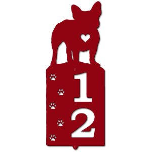 Personalized French Bulldog Paw Prints Address Sign House Number Plaque Custom Metal Sign