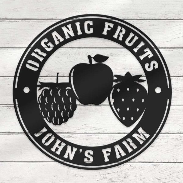 Personalized Fruit Organic Food Store  Decorative Garden Fresh Fruit Farm Business Custom Metal Sign