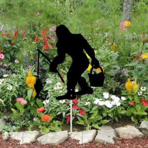 Personalized Funny Big Foot Fishing Garden Yard Stakes Sasquatch Decorative Custom Metal Sign 4