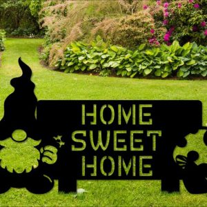 Personalized Funny Gnome Middle Finger Mushroom Garden Decorative Custom Metal Sign