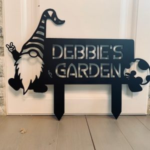 Personalized Funny Gnome Mushroom Garden Decorative Custom Metal Sign