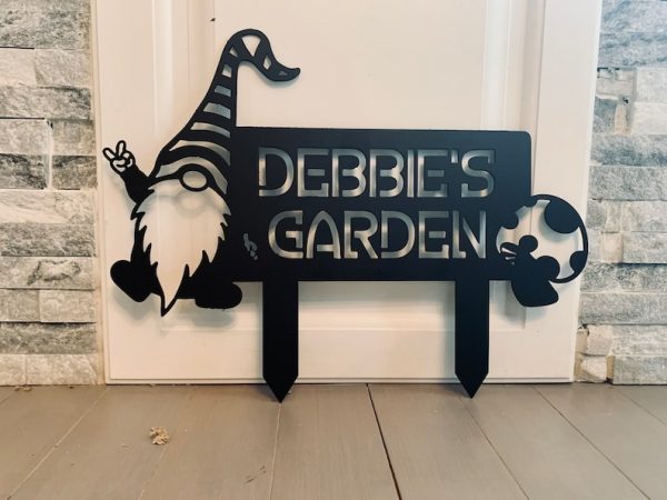 Personalized Funny Gnome Mushroom Garden Decorative Custom Metal Sign