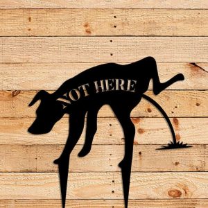 Personalized Funny Not Here Dog Garden Yard Stakes Decorative Custom Metal Sign 2