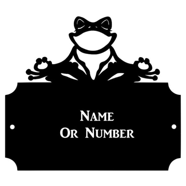 Personalized Funny Yoga Frog Address Sign House Number Plaque Custom Metal Sign