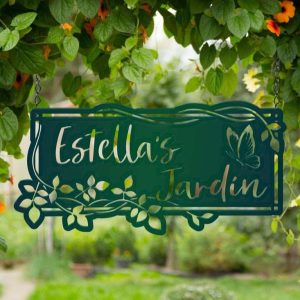 Personalized Garden Fence Lawn Yard Decorative Custom Metal Sign Housewarming Gift