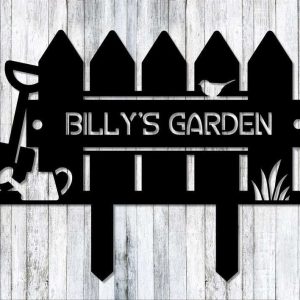 Personalized Garden Fence and Bird Perching Decorative Custom Metal Sign