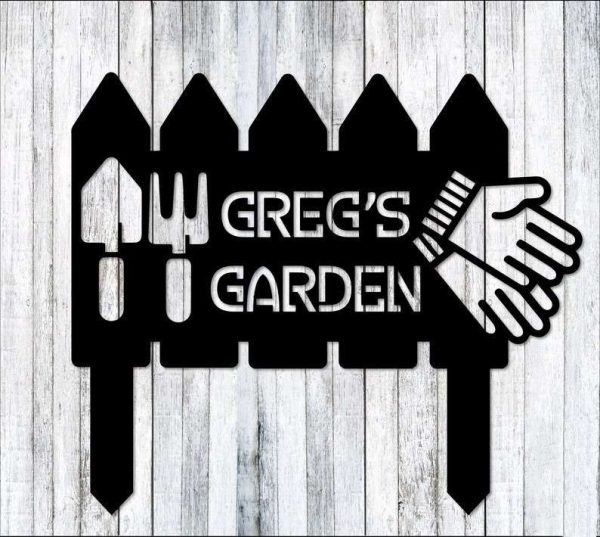 Personalized Garden Fence and Gardening Tools Yard Stakes Decorative Custom Metal Sign