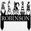 Personalized Garden Gnome Family Name Sign Decorative Custom Metal Sign a