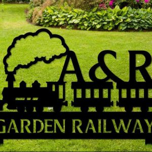 Personalized Garden Railroad Garden Model Train Lover Decorative Custom Metal Sign 1