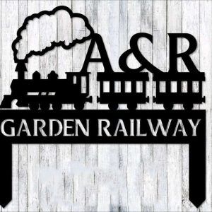 Personalized Garden Railroad Garden Model Train Lover Decorative Custom Metal Sign 2