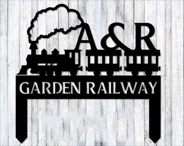 Personalized Garden Railroad Garden Model Train Lover Decorative Custom Metal Sign