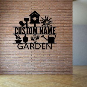 Personalized Garden Yard Decorative Flower & Bird Custom Metal Sign