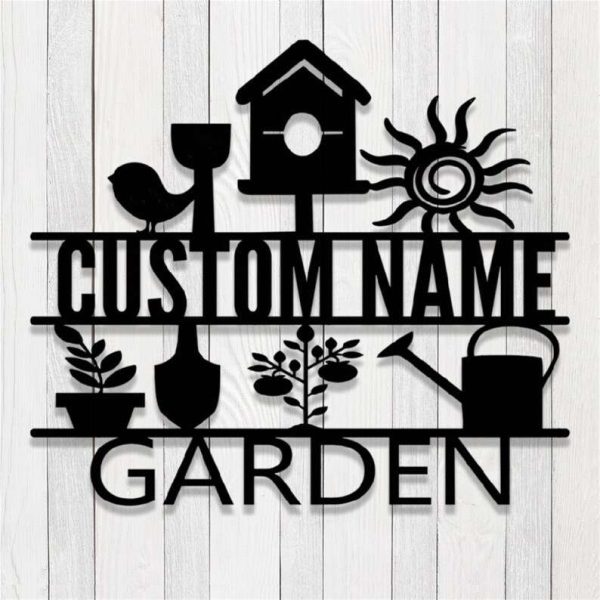 Personalized Garden Yard Decorative Flower & Bird Custom Metal Sign