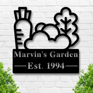 Personalized Gardener Gift Cute Vegetable Garden Decorative Custom Metal Sign 1