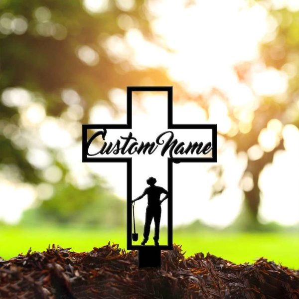 Personalized Gardener Memorial Sign Yard Stakes Grave Marker Cemetery Decor Custom Metal Sign