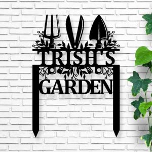 Personalized Gardening Tools Greenhouse Decor Garden Yard Stakes Decorative Custom Metal Sign 1