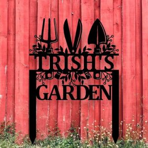 Personalized Gardening Tools Greenhouse Decor Garden Yard Stakes Decorative Custom Metal Sign 2