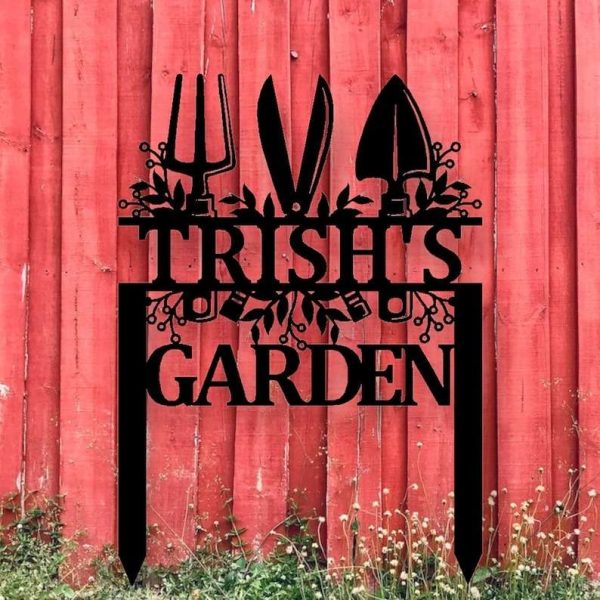 Personalized Gardening Tools Greenhouse Decor Garden Yard Stakes Decorative Custom Metal Sign