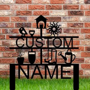 Personalized Gardening Tools Sun Bird Yard Stakes Decorative Garden Custom Metal Sign 2