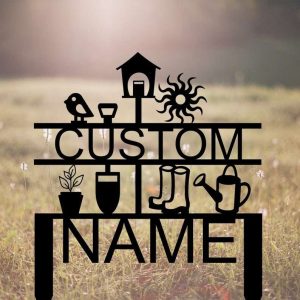 Personalized Gardening Tools Sun Bird Yard Stakes Decorative Garden Custom Metal Sign