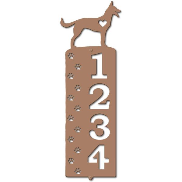 Personalized German Shepherd Paw Address Sign House Number Plaque Custom Metal Sign