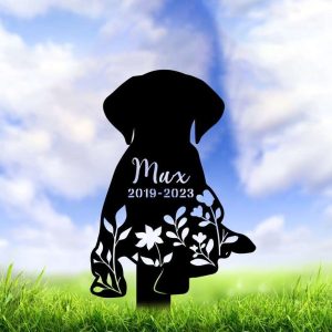 Personalized German Shorthaired Pointer Dog Memorial Sign Yard Stakes Dog Grave Marker Cemetery Decor Custom Metal Sign 1