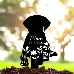 Personalized German Shorthaired Pointer Dog Memorial Sign Yard Stakes Dog Grave Marker Cemetery Decor Custom Metal Sign 2