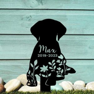 Personalized German Shorthaired Pointer Dog Memorial Sign Yard Stakes Dog Grave Marker Cemetery Decor Custom Metal Sign 4