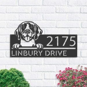 Personalized German Shorthaired Pointer Dog V2 Cute Puppy Address Sign House Number Plaque Custom Metal Sign 1