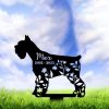 Personalized Giant Schnauzer Dog Memorial Sign Yard Stakes Floral Schnauzer Dog Grave Marker Cemetery Decor Custom Metal Sign 1