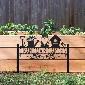 Personalized Gnome Garden Yard Stakes Gardening Tools Greenhouse Decorative Custom Metal Sign