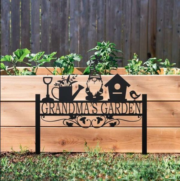 Personalized Gnome Garden Yard Stakes Gardening Tools Greenhouse Decorative Custom Metal Sign