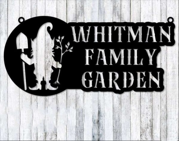 Personalized Gnome Gardener Decorative Custom Metal Sign