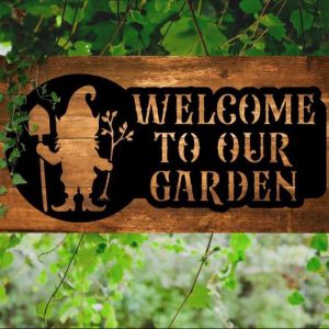 Personalized Gnome Gardener Decorative Custom Metal Sign