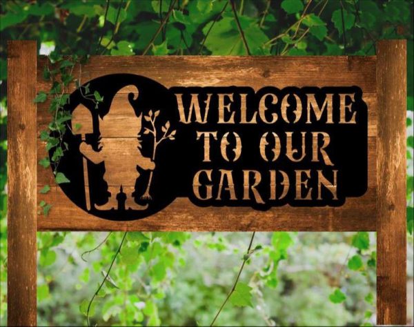 Personalized Gnome Gardener Decorative Custom Metal Sign