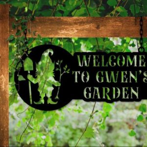 Personalized Gnome Gardener Decorative Custom Metal Sign 3