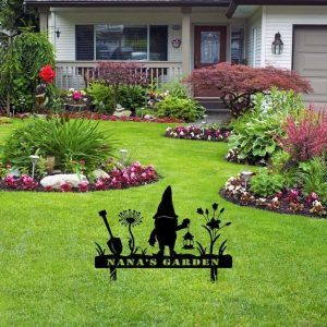 Personalized Gnome with Larntern Garden Yard Stakes Decorative Custom Metal Sign Housewarming Gift 4