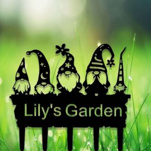 Personalized Gnomes Garden Yard Stakes Decorative Custom Metal Sign 1