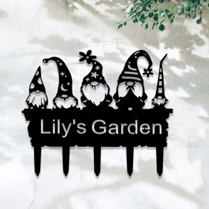 Personalized Gnomes Garden Yard Stakes Decorative Custom Metal Sign 3