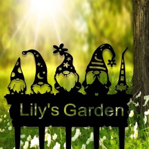 Personalized Gnomes Garden Yard Stakes Decorative Custom Metal Sign 4