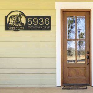 Personalized Goat Farmhouse Ranch Farm Animal Address Sign House Number Plaque Custom Metal Sign