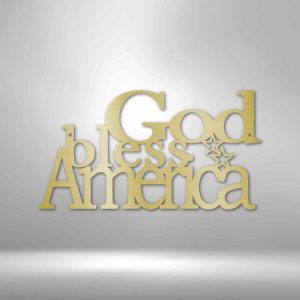 Personalized God Bless America Sign Independence Day Veteran Day Patriotic Decor Custom Metal Sign 2