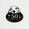 Personalized Golden Retriever Dog Cute Puppy Address Sign House Number Plaque Custom Metal Sign 3 1