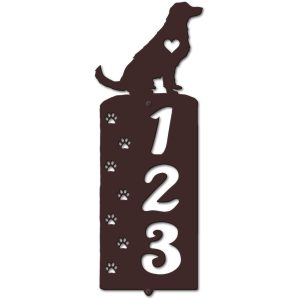 Personalized Golden Retriever Paw Prints Address Sign House Number Plaque Custom Metal Sign